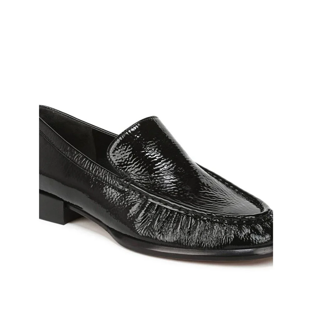 Vince Nora Black Patent Leather Slip-On Loafers 7.5